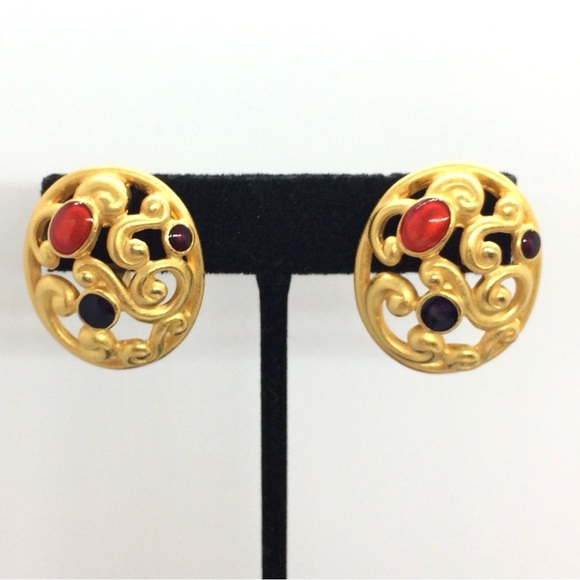 VINTAGE 80S ANNE KLEIN STATEMENT PARTY ORNATE OPENWORK SCROLL MOGUL RUNWAY - Picture 4 of 17